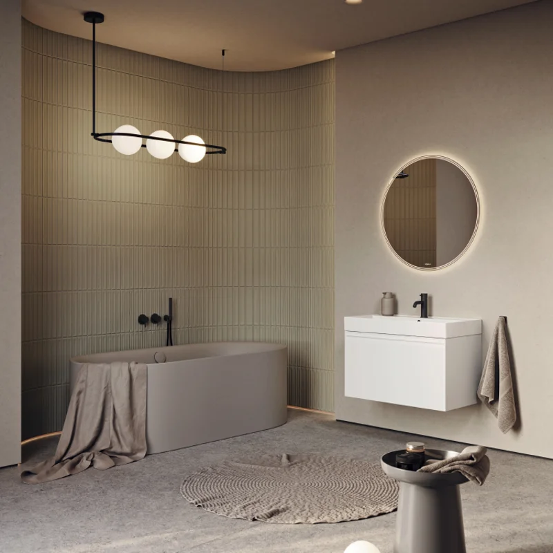 Тумба под раковину Aqwella Pure PUR0108WM, 80 см, подвесная, цвет белый матовый