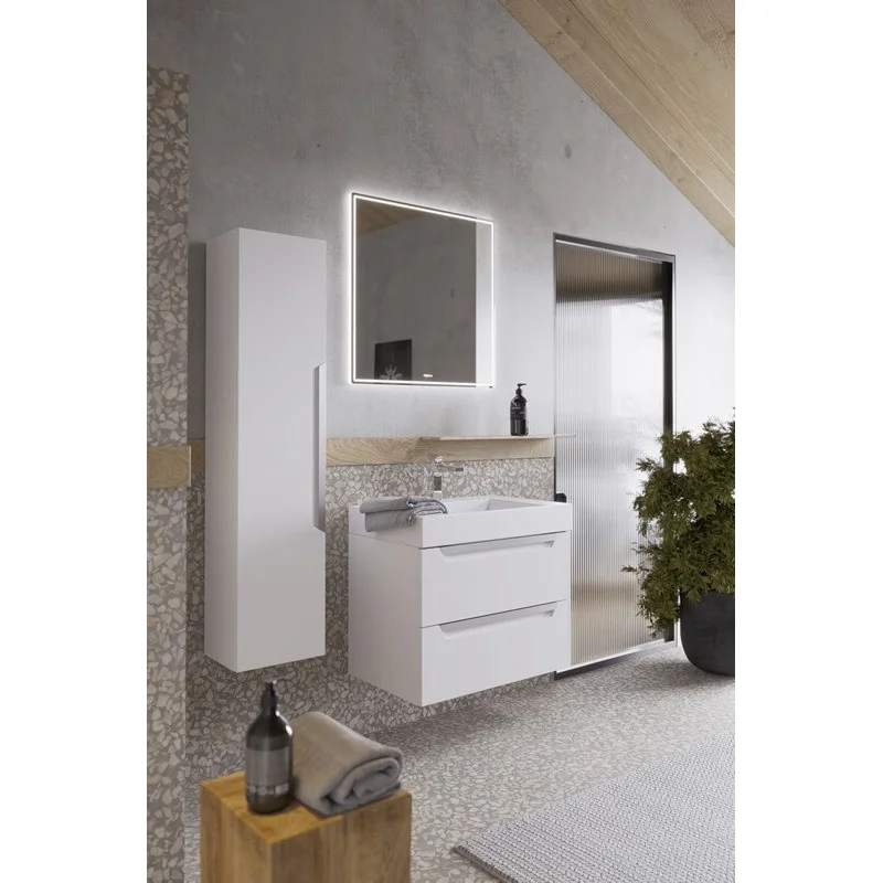 Тумба под раковину Aqwella Cube 70 см подвесная, белый матовый, CUB0107W