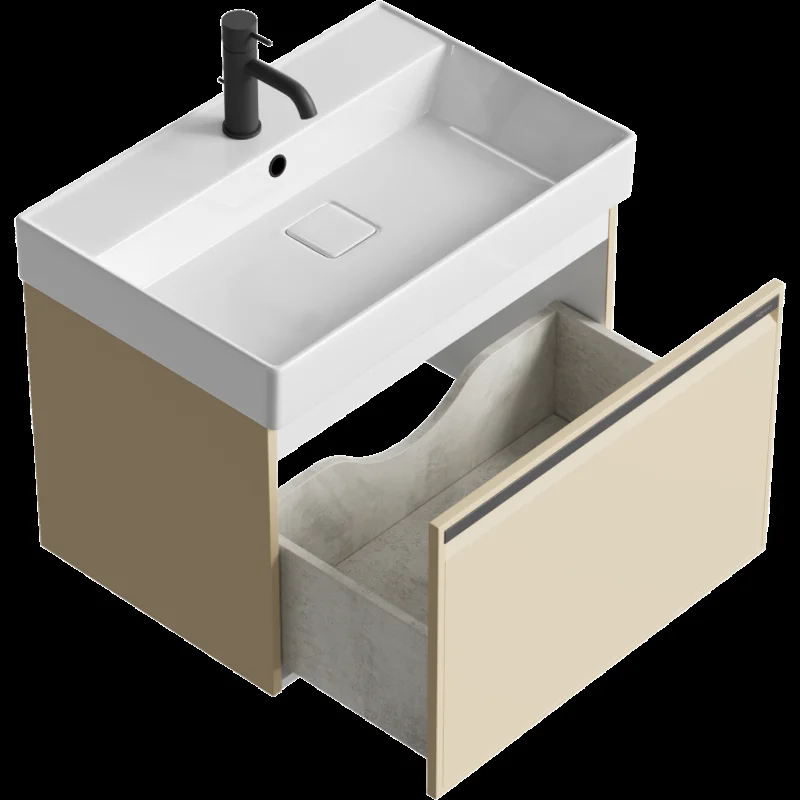 Тумба под раковину Aqwella Pure PUR0165KS, 65 см, подвесная, цвет капучино светлый матовый