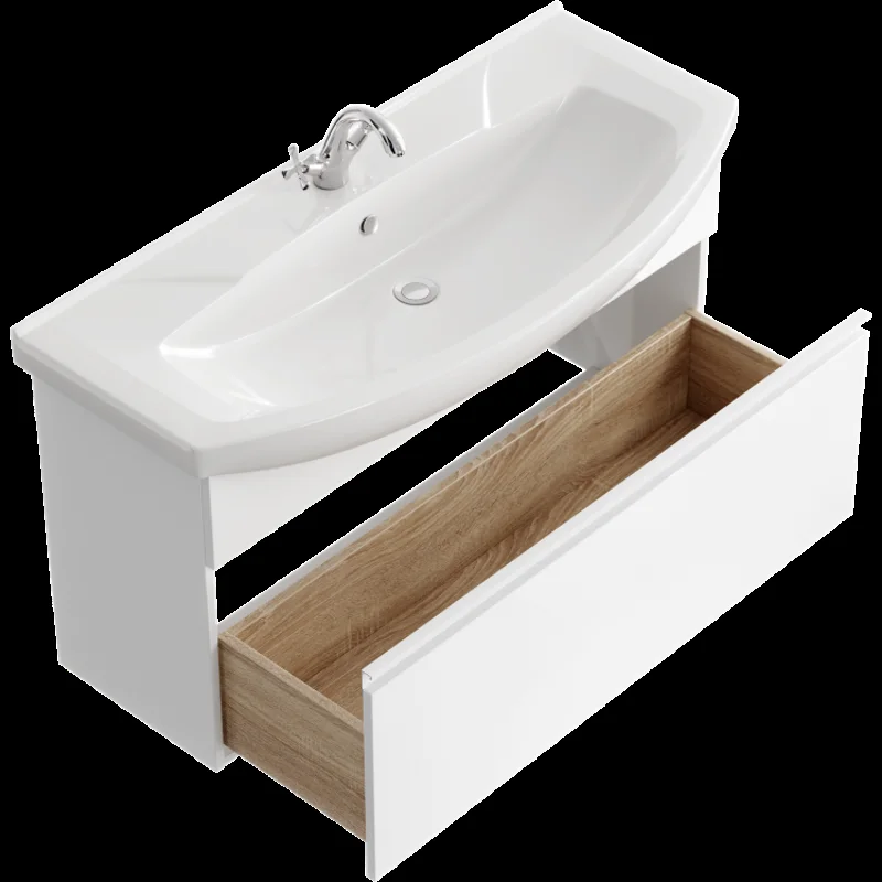 Тумба под раковину Aqwella Rodos ROD01101, 105 см, подвесная, цвет белый