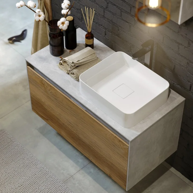 Тумба под раковину Aqwella Mobi 80 см, фасад дуб балтийский, корпус дуб балтийский, MOB0708DB+MOB0108DB