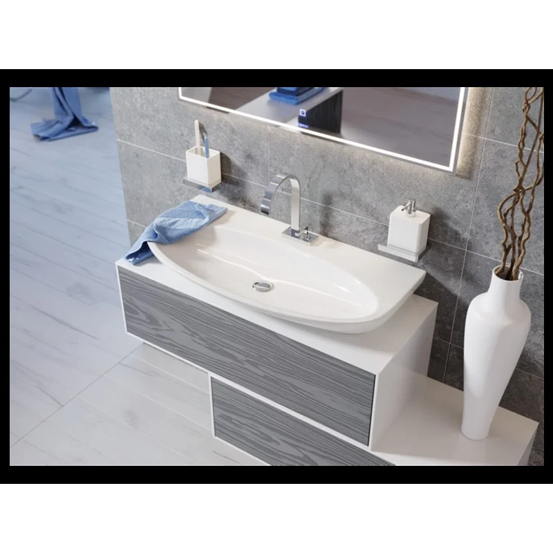 Тумба под раковину Aqwella Genesis 120, подвесная, миллениум серый, GEN0112MG