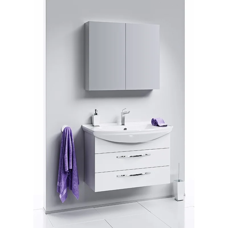 Тумба под раковину Aqwella Аллегро 85, подвесная, белый, Agr.01.08/2