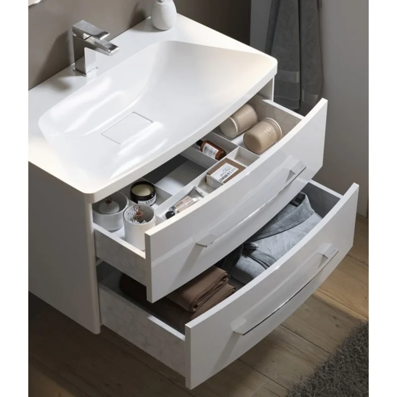 Тумба под раковину Aqwella Neringa NER0108 80, подвесная, белый