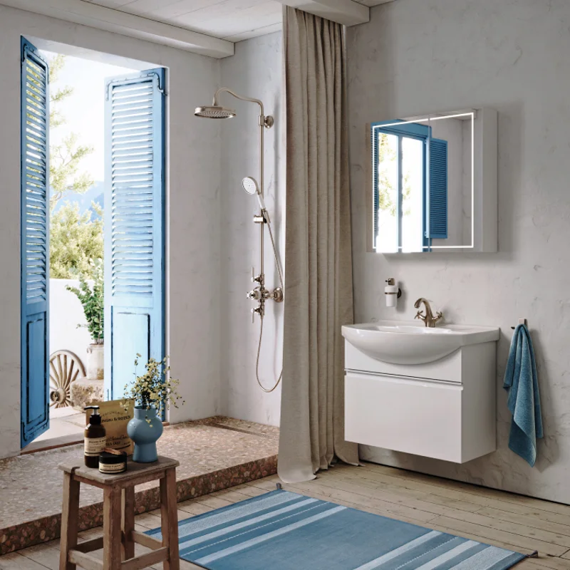 Тумба под раковину Aqwella Rodos ROD01081, 88 см, подвесная, цвет белый