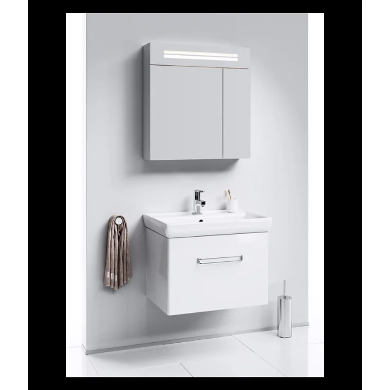 Зеркальный шкаф Aqwella Нео, 60 см, с подсветкой, белый, Neo.04.06