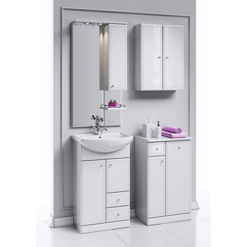 Тумба под раковину Aqwella Барселона 55, напольная, белый, Ba.01.05/2