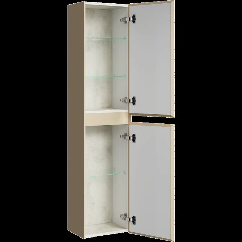 Подвесной пенал Aqwella Geometria 150x35см с двумя дверьми в цвете морская дюна