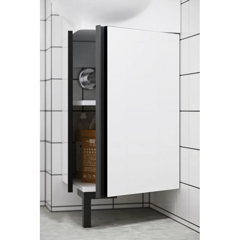 Тумба под раковину Aqwella Porto 45 см напольная, белый, черный, POR0104WB