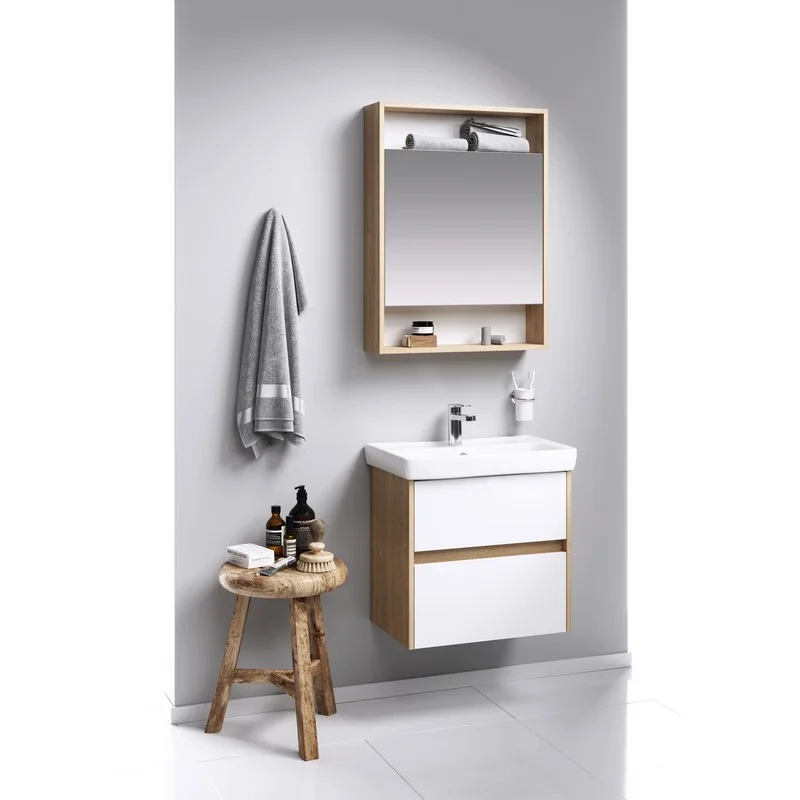 Зеркальный шкаф Aqwella Сити SIT0406DB 60, дуб балтийский