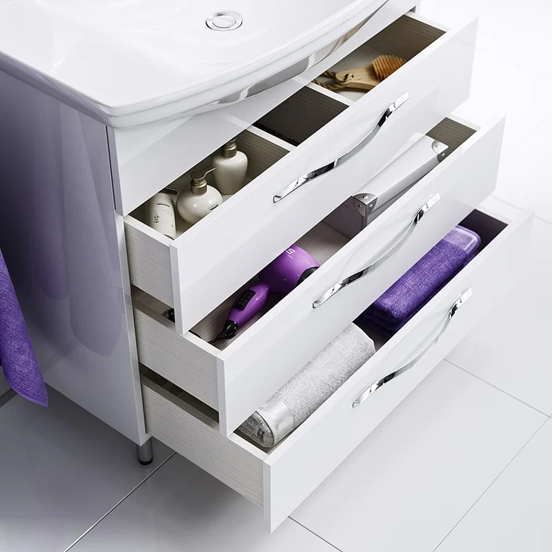 Тумба под раковину Aqwella Аллегро 85, напольная, белый, Agr.01.08/3