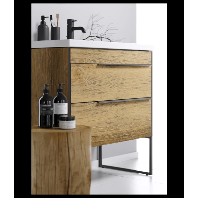 Тумба под раковину Aqwella Fargo 100, подвесная, дуб балтийский, FRG0110DB