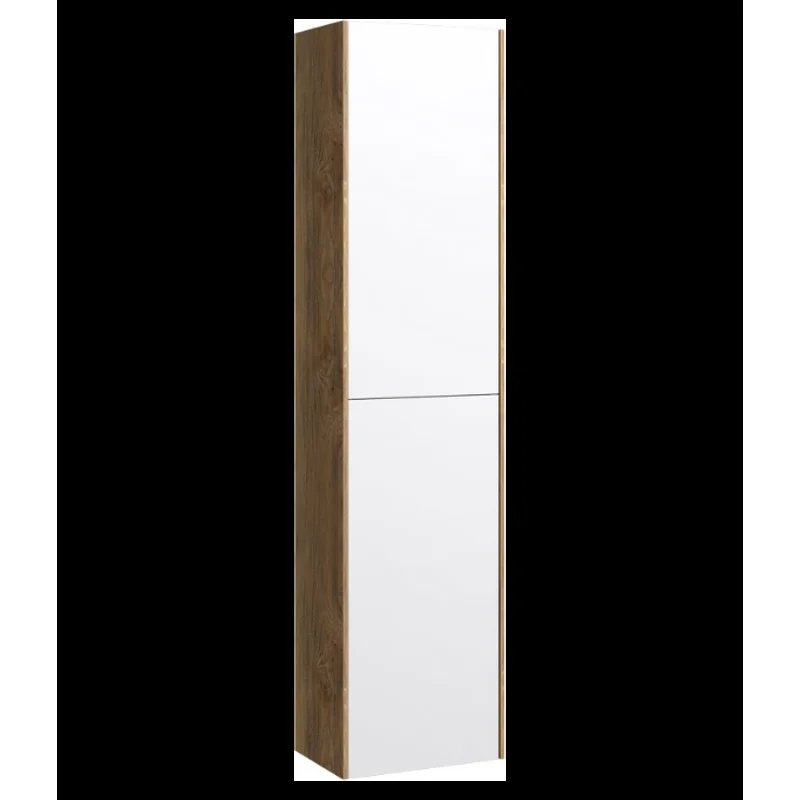 Пенал Aqwella Mobi 35 см, фасад белый, корпус дуб балтийский, MOB0535DB+MOB0735W