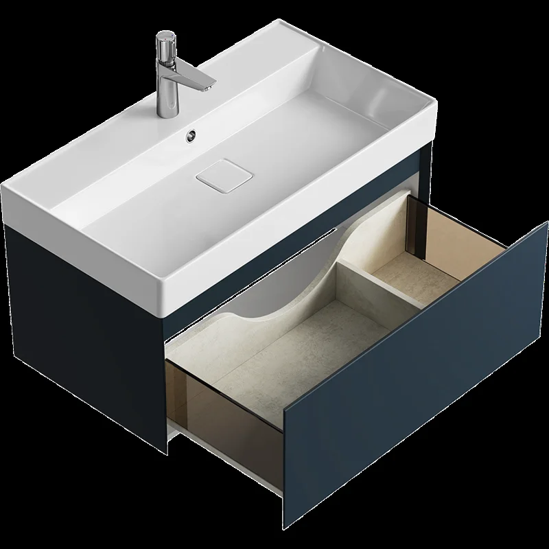 Подвесная тумба Aqwella Geometria 81см, с одним ящиком, цвет серый