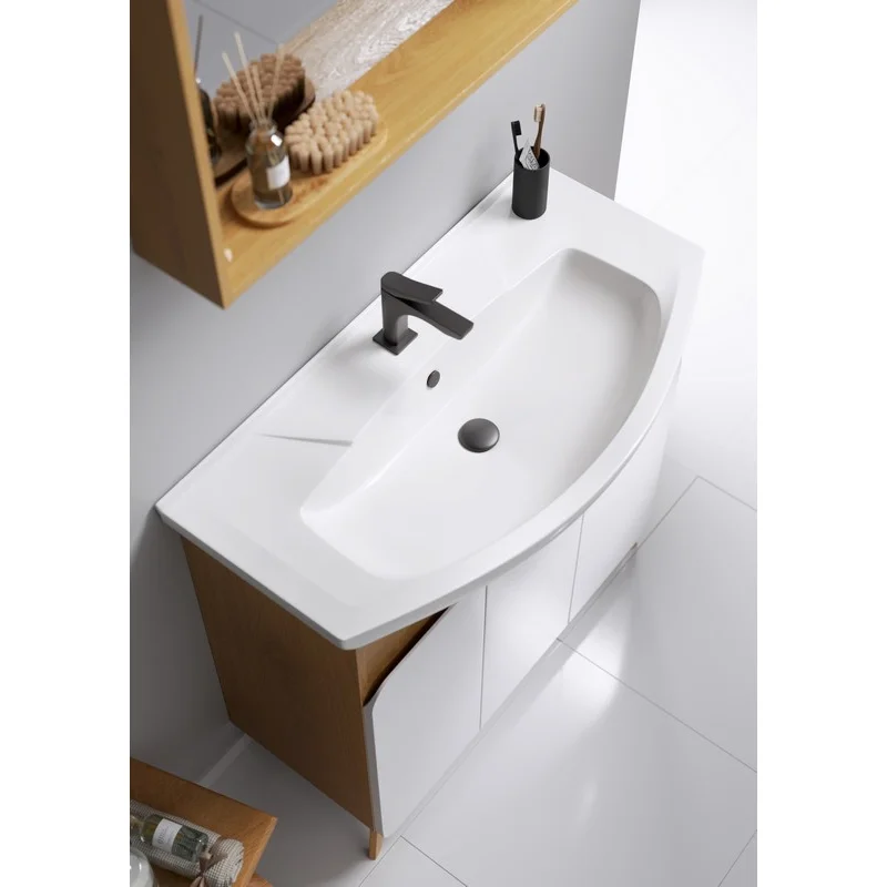 Тумба под раковину Aqwella Basic 85 см подвесная, дуб золотой, BAS0108DZ