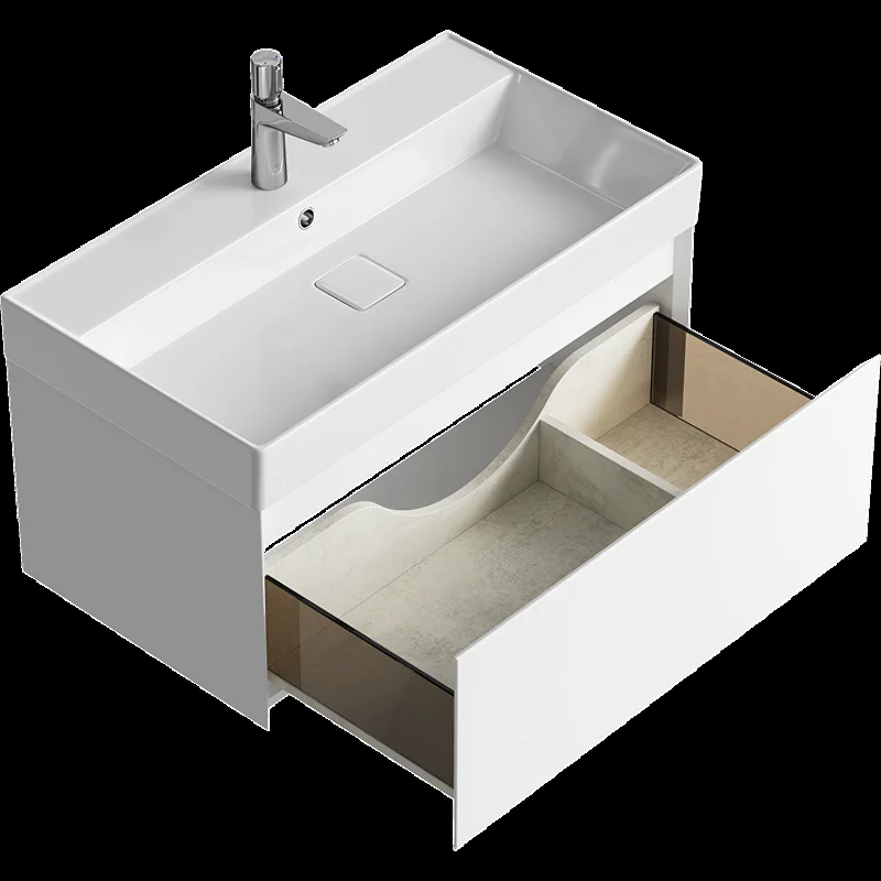 Подвесная тумба Aqwella Geometria 81см, с одним ящиком, цвет белый