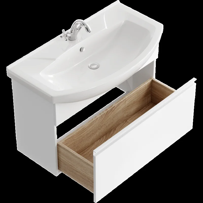 Тумба под раковину Aqwella Rodos ROD01081, 88 см, подвесная, цвет белый