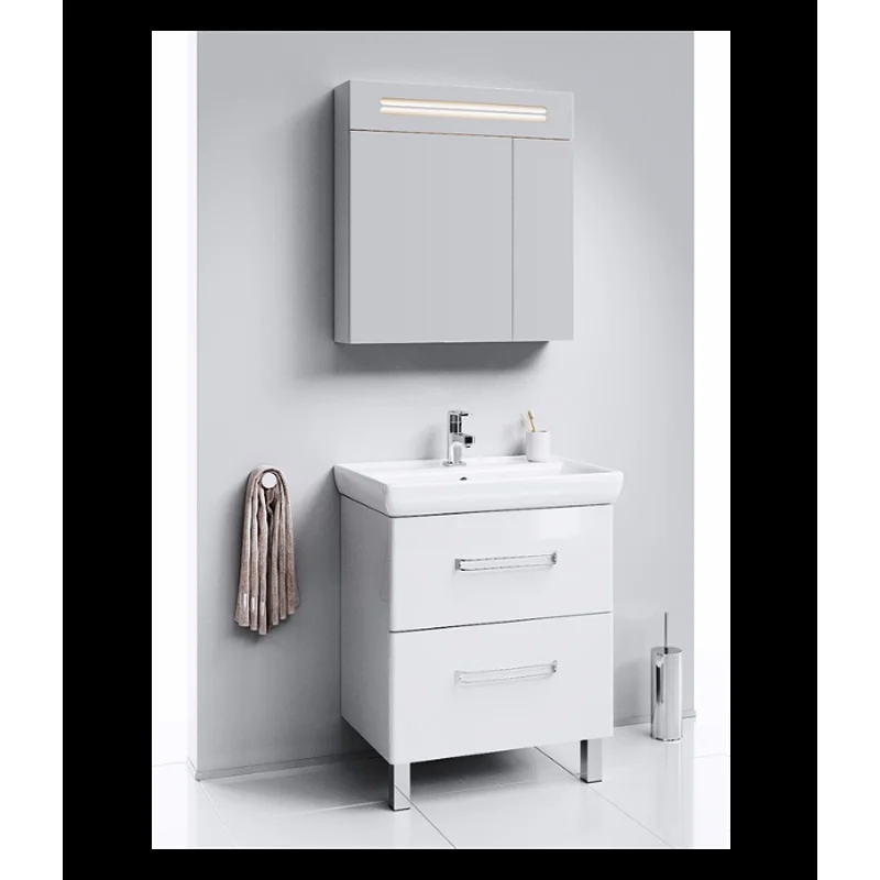 Зеркальный шкаф Aqwella Neo.04.07, 70 см, с подсветкой, белый