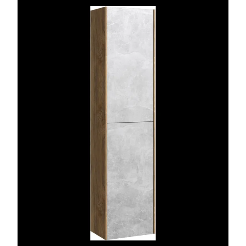 Пенал Aqwella Mobi 35 см, фасад бетон светлый, корпус дуб балтийский, MOB0535DB+MOB0735BS