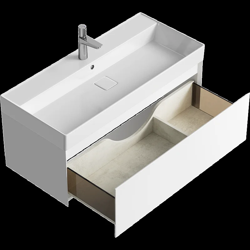 Подвесная тумба Aqwella Geometria 100см, с одним ящиком, цвет белый