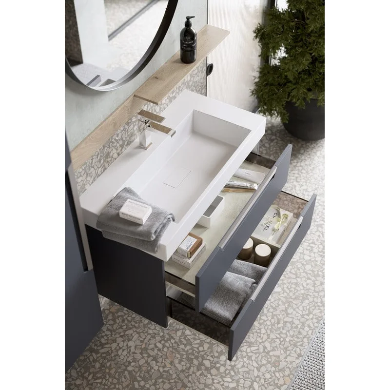 Тумба под раковину Aqwella Cube 90 см подвесная, белый матовый, CUB0109W