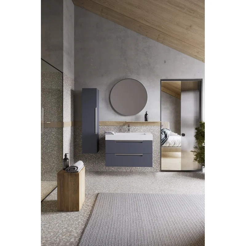 Пенал Aqwella Cube 30 см подвесной, левый/правый, серый матовый, CUB0503GR