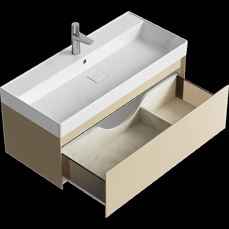 Подвесная тумба Aqwella Geometria 100см, с одним ящиком, цвет морская дюна