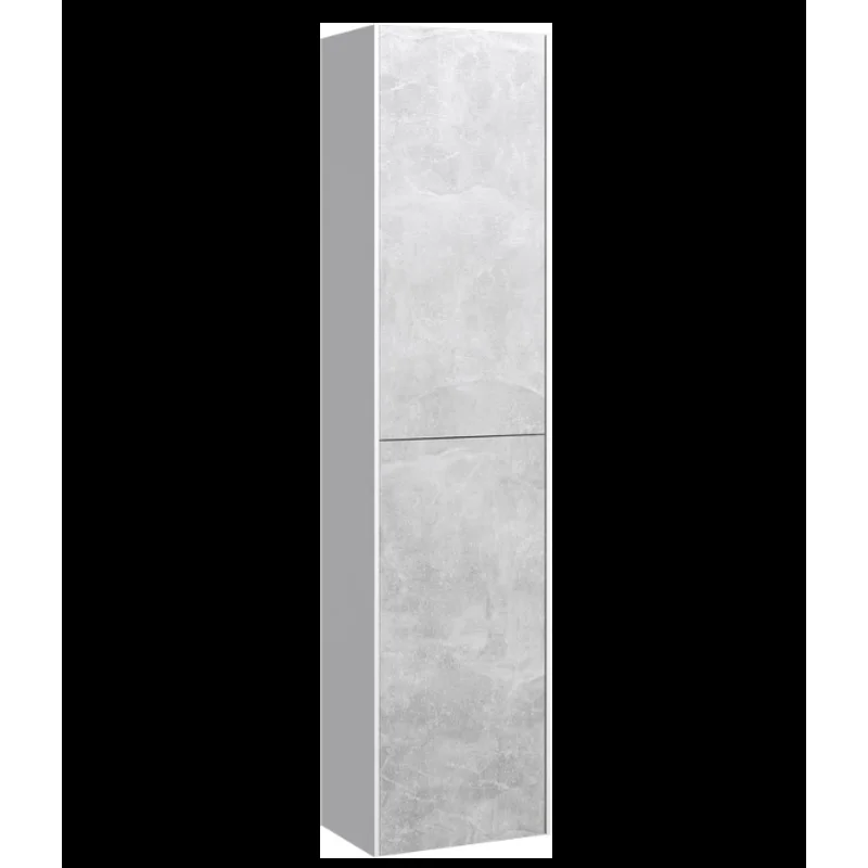 Пенал Aqwella Mobi 35 см, фасад бетон светлый, корпус белый, MOB0535W+MOB0735BS