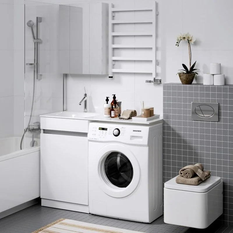 Тумба под раковину Aqwella Forma 55, для установки со стиральной машиной, белый, левая/правая, FOR0105KL/R