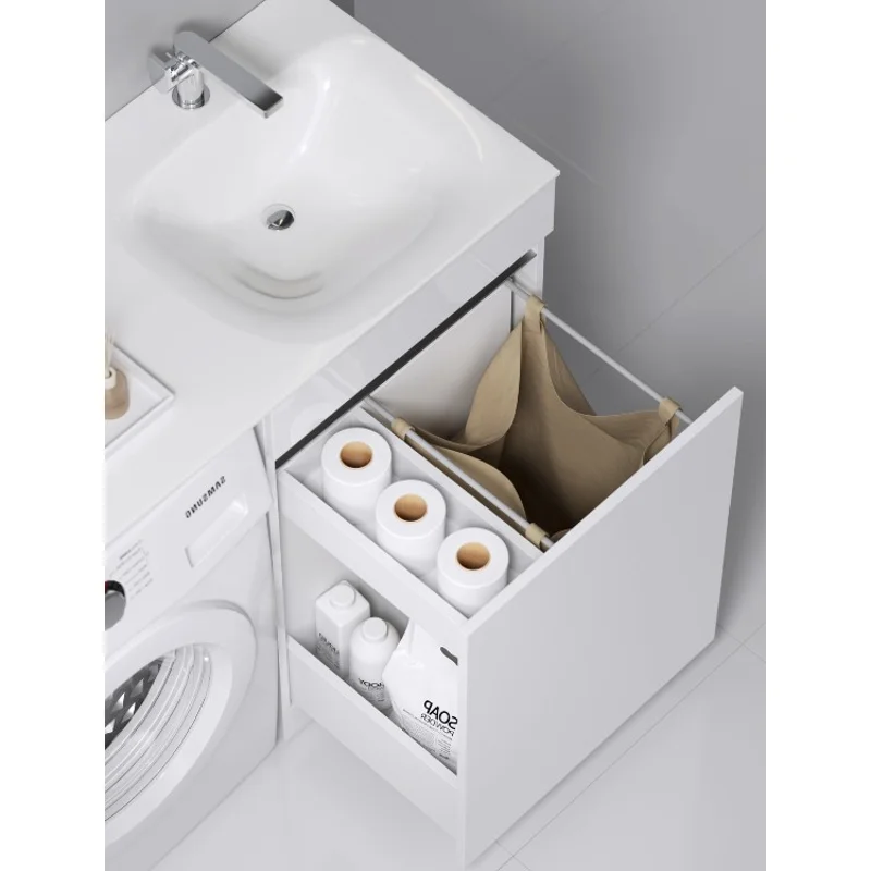 Тумба под раковину Aqwella Forma 55, для установки со стиральной машиной, белый, левая/правая, FOR0105KL/R