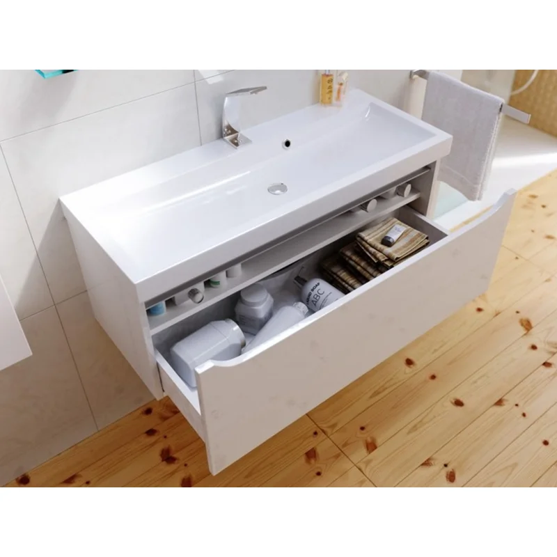 Тумба под раковину Aqwella Verona 100, подвесная, белый, Ver.01.10/W