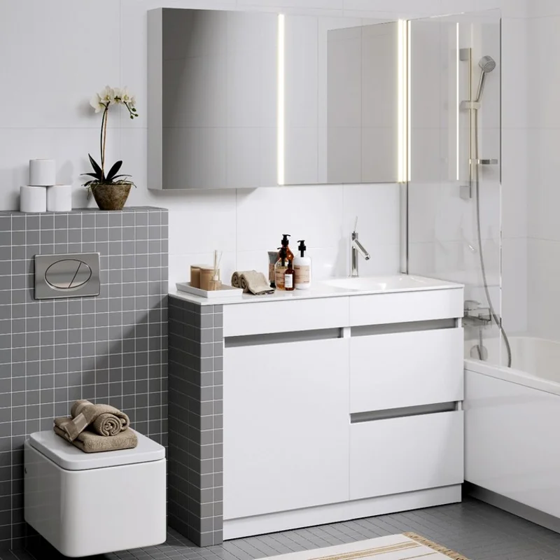 Тумба под раковину Aqwella Forma 55, для установки со стиральной машиной, белый, левая/правая, FOR0105KL/R