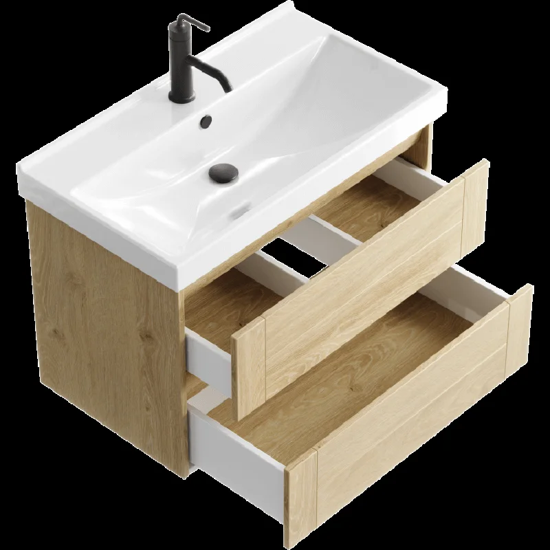 Тумба под раковину Aqwella Astrid AST0108DD, 80 см, подвесная, цвет дуб давос