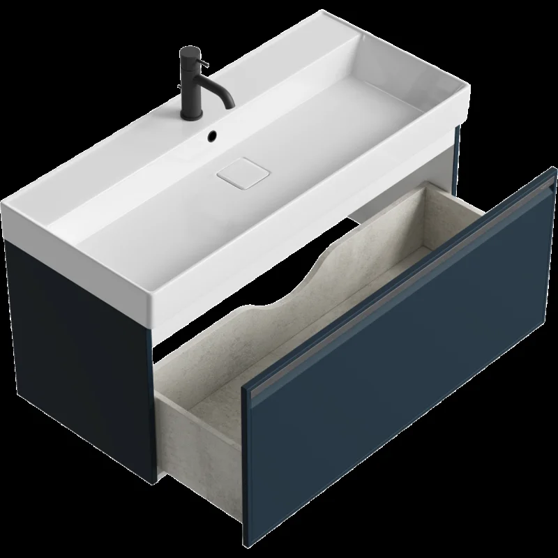 Тумба под раковину Aqwella Pure PUR0110GRM, 100 см, подвесная, цвет серый матовый