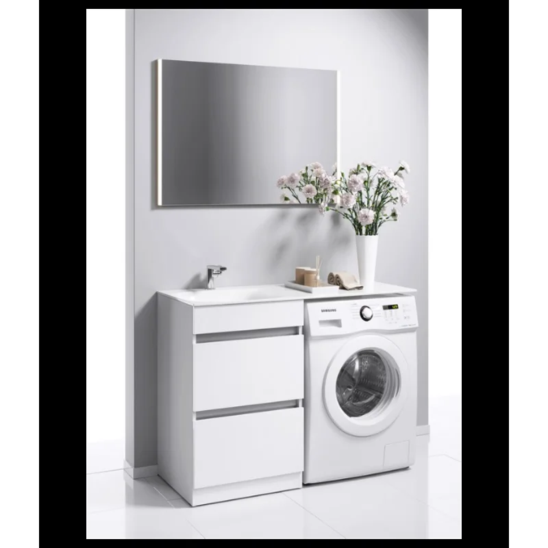 Тумба под раковину Aqwella Forma 55, для установки со стиральной машиной, белый, FOR01052