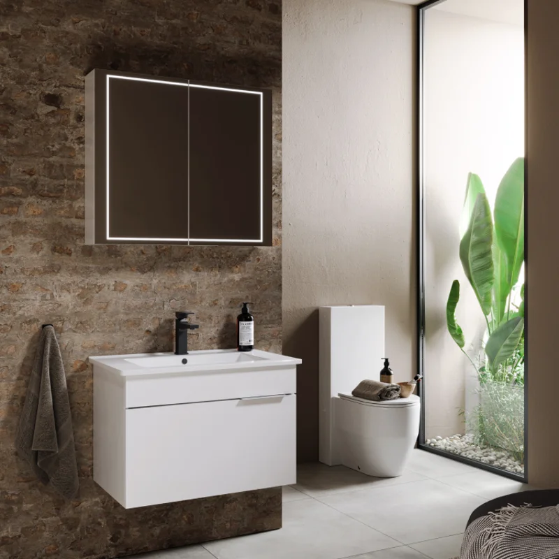 Зеркальный шкаф Aqwella Simplex В8 SLX0408, 80 см, с подсветкой, белый