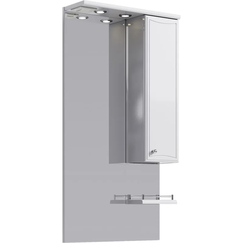 Зеркало со шкафом Aqwella Барселона 60 Ba.02.06 с подсветкой Белое