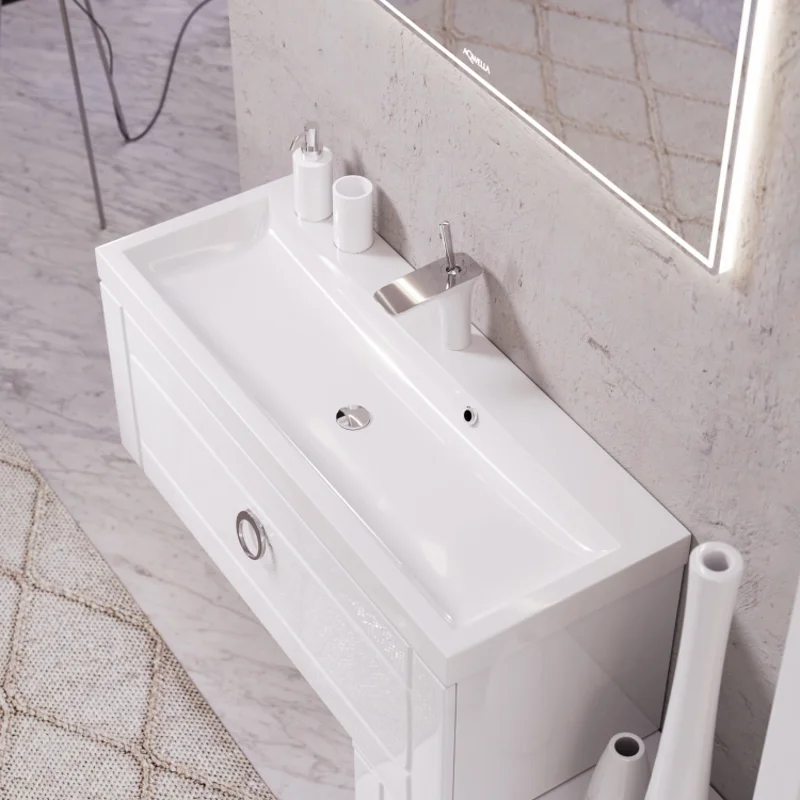 Тумба под раковину Aqwella Infinity 100, подвесная, белый, Inf.01.10/001