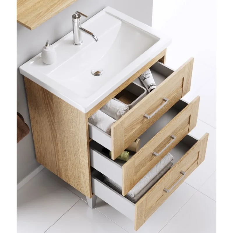 Тумба под раковину Aqwella Фостер 70, напольная, дуб сонома, FOS01073DS