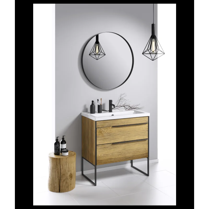 Тумба под раковину Aqwella Fargo 100, подвесная, дуб балтийский, FRG0110DB