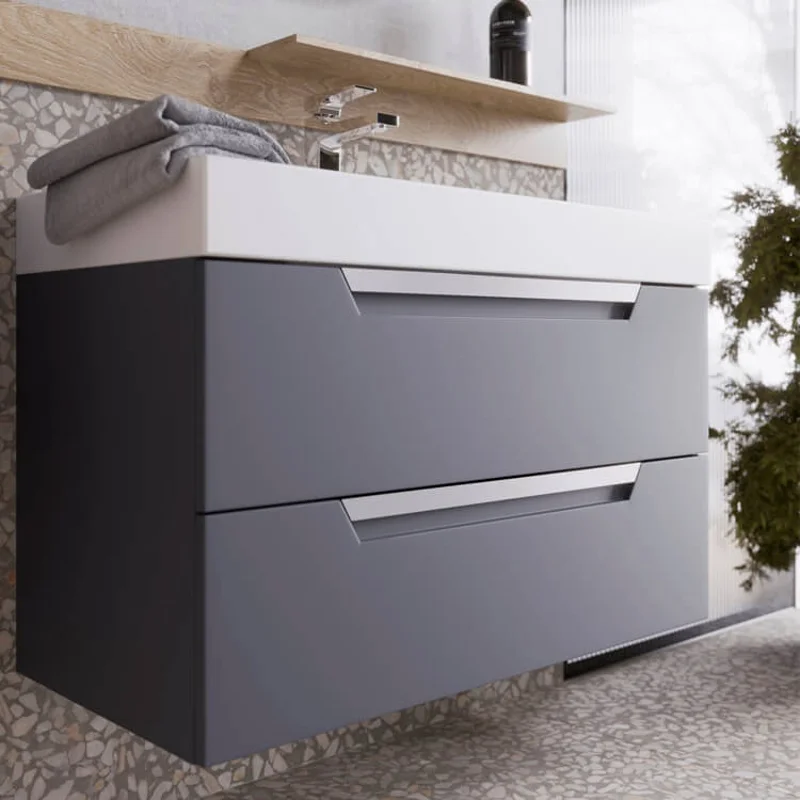 Тумба под раковину Aqwella Cube 90 см подвесная, серый матовый, CUB0109GR