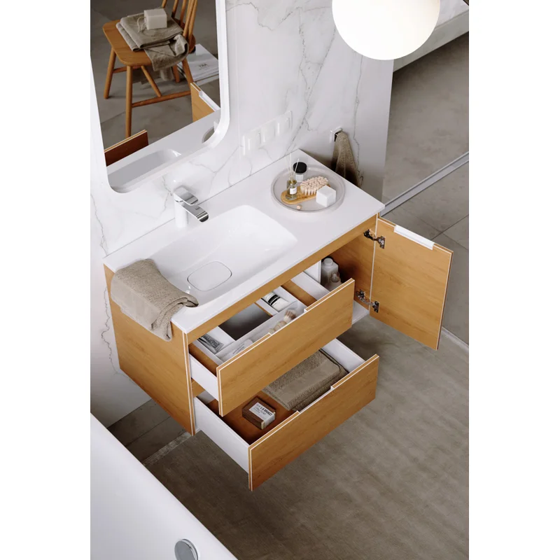 Тумба под раковину Aqwella Accent 90 подвесная, левая, дуб золотой, ACC0109LDZ