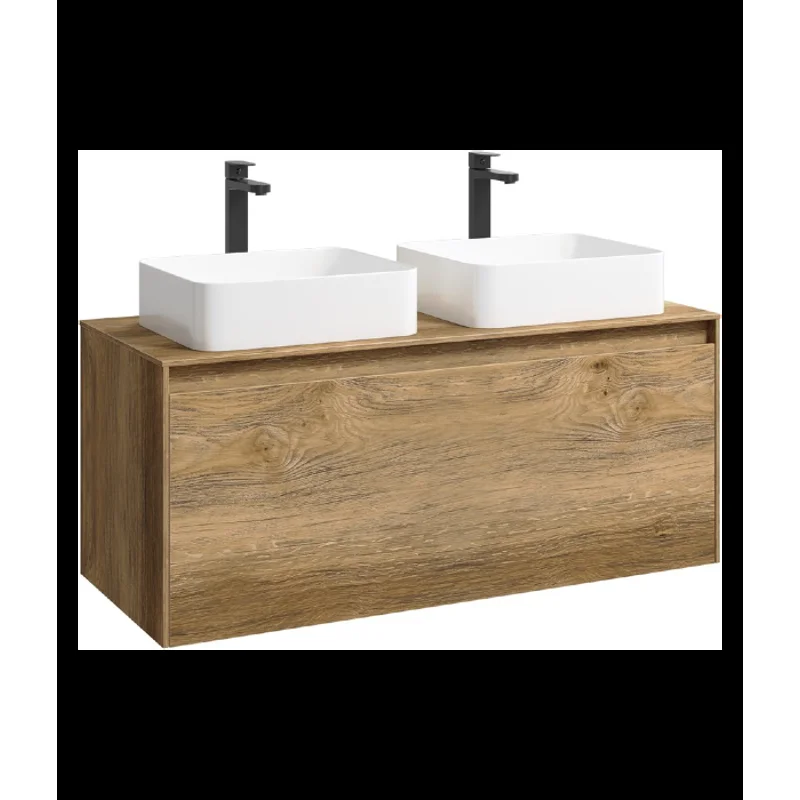 Тумба под раковину Aqwella Mobi 120 см, фасад дуб балтийский, корпус дуб балтийский, MOB0712DB+MOB0112DB