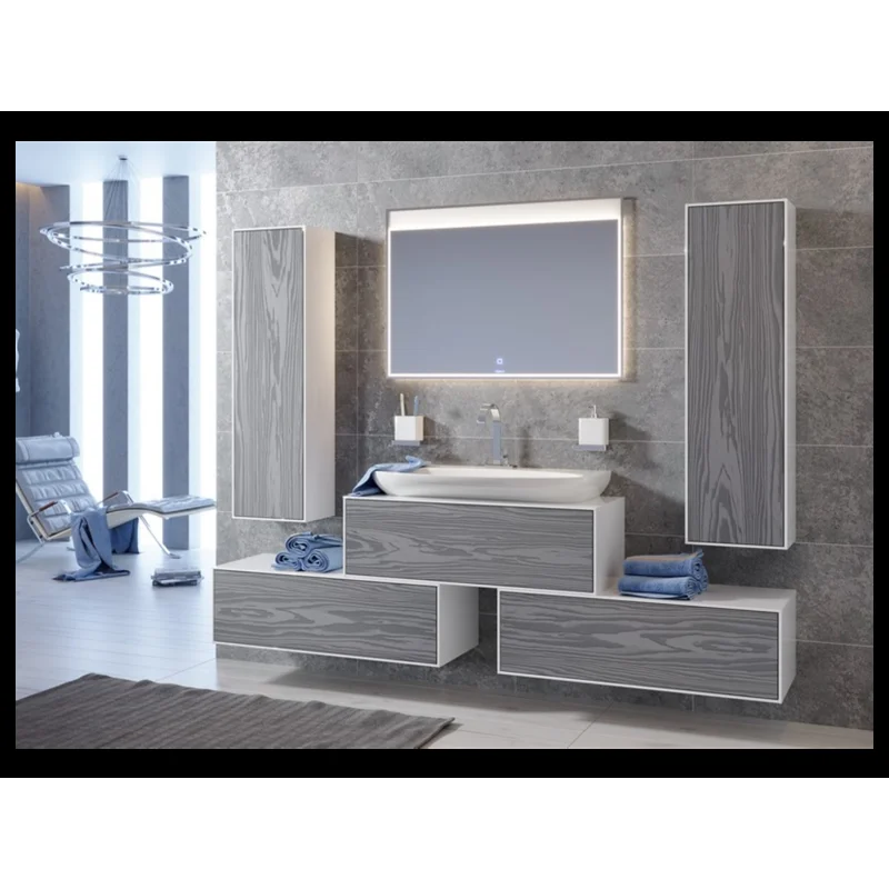 Тумба под раковину Aqwella Genesis 120, подвесная, миллениум серый, GEN0112MG