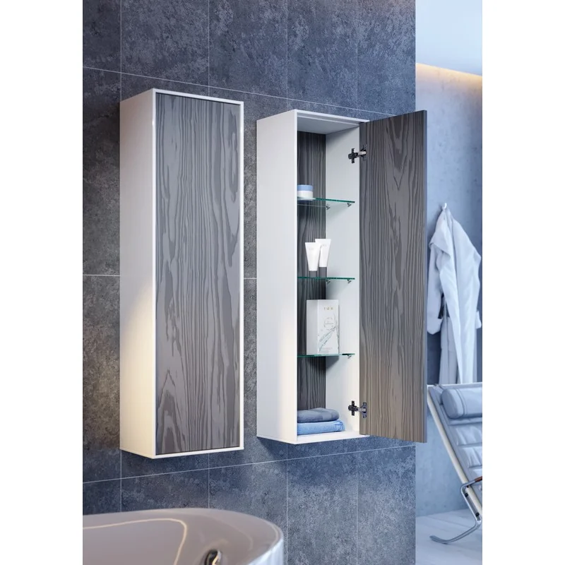 Пенал Aqwella Genesis 35 см, подвесной, миллениум серый, универсальный, GEN0535MG