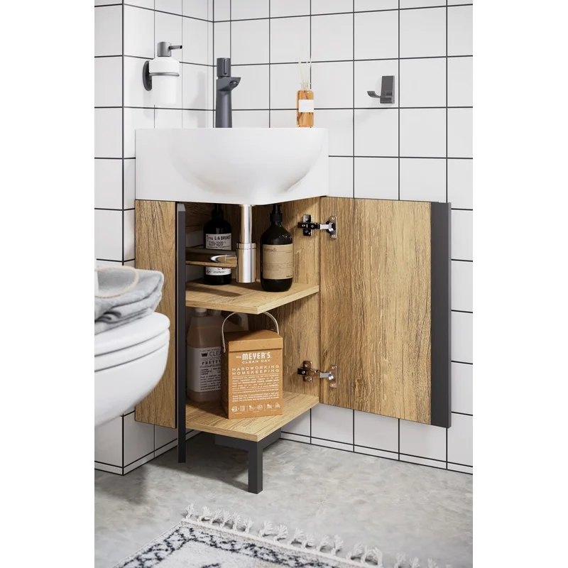 Тумба под раковину Aqwella Porto 45 см напольная, дуб балтийский, POR0104DB