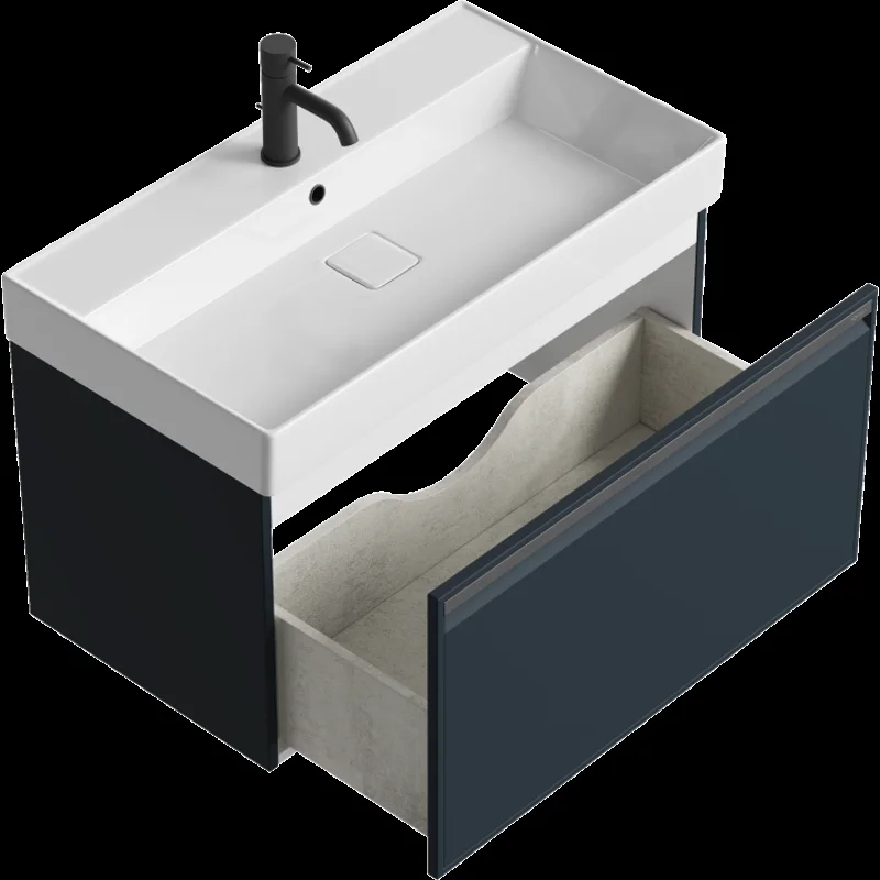 Тумба под раковину Aqwella Pure PUR0108GRM, 80 см, подвесная, цвет серый матовый