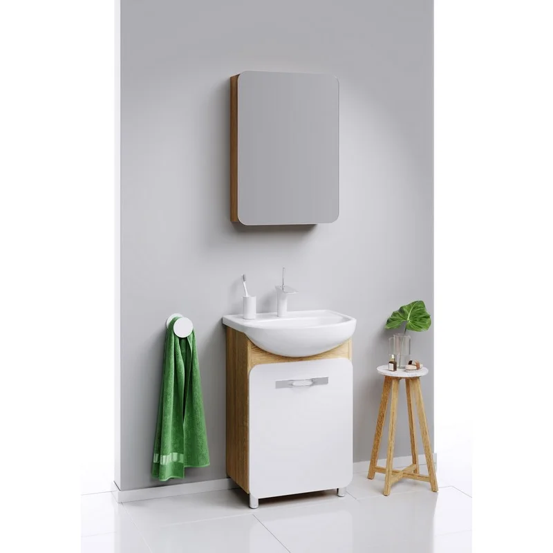 Тумба под раковину Aqwella Вега 55, напольная, дуб сонома, Veg.01.05