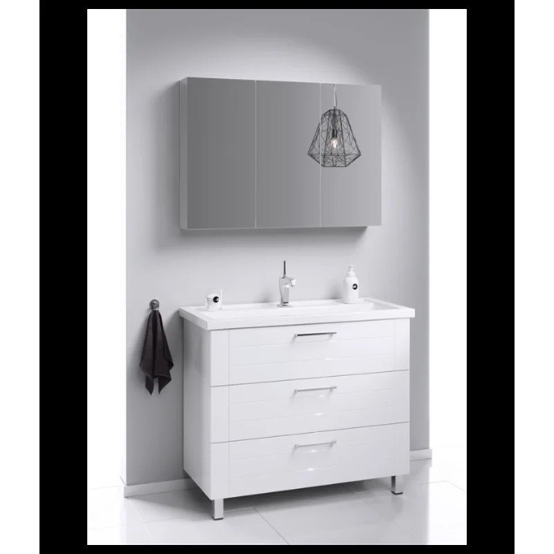 Тумба под раковину Aqwella Манчестер 100, подвесная, белый, MAN01103