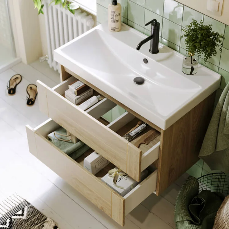 Тумба под раковину Aqwella Astrid AST0108DD, 80 см, подвесная, цвет дуб давос